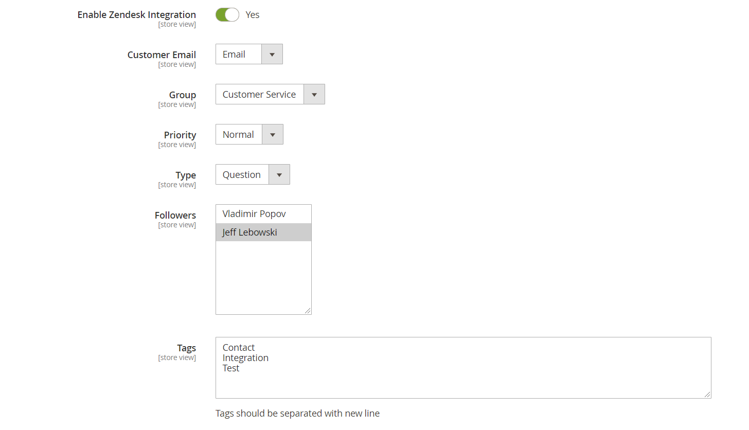 zendesk integration settings tab